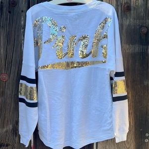 VS PINK bling varsity crew